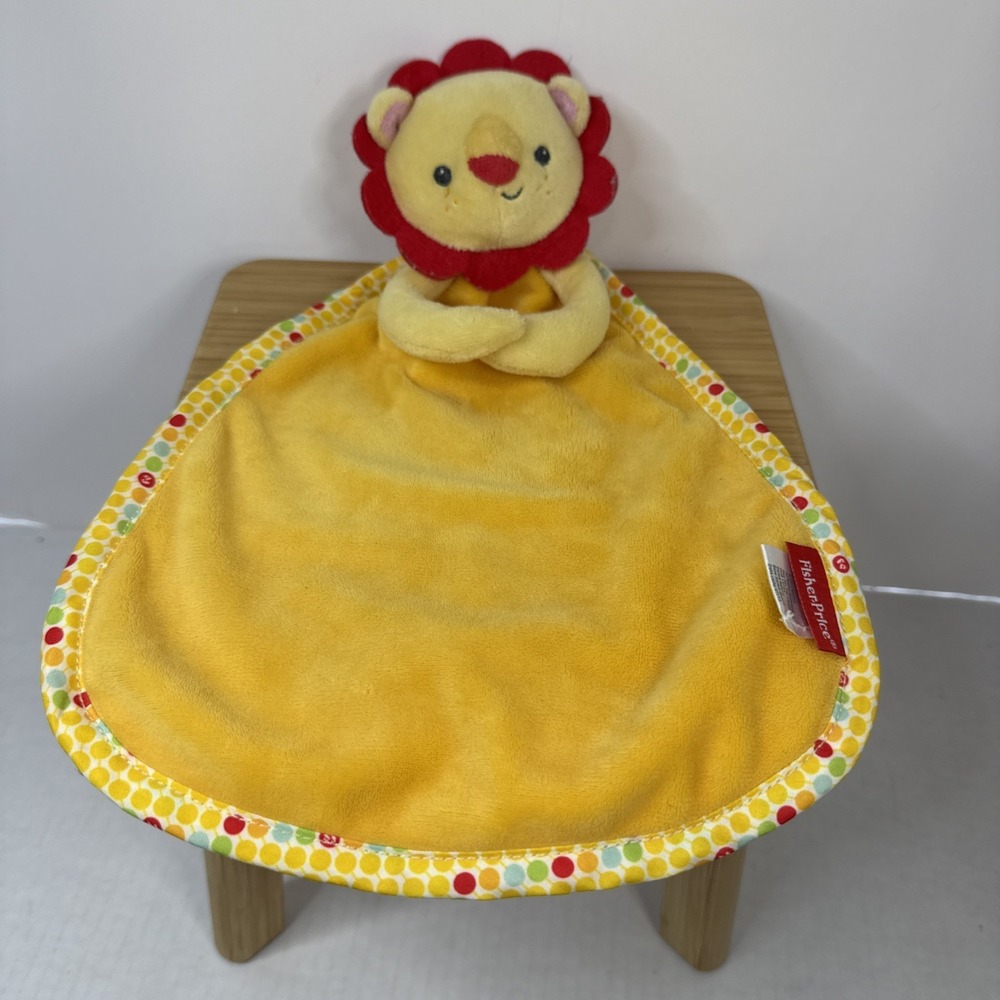 Fisher Price 12" Lion Baby Rattle Lovey Security Blanket 2015 Animal Plush